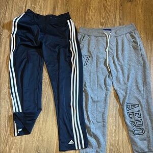Adidas Navy Track Pants and Aero Gray Joggers Set